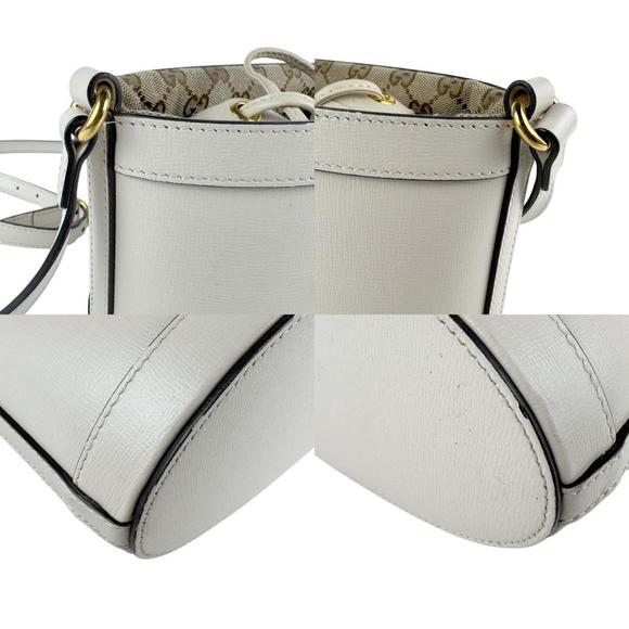 GUCCI White Leather Horsebit Shoulder Bag - Picture 3 of 5